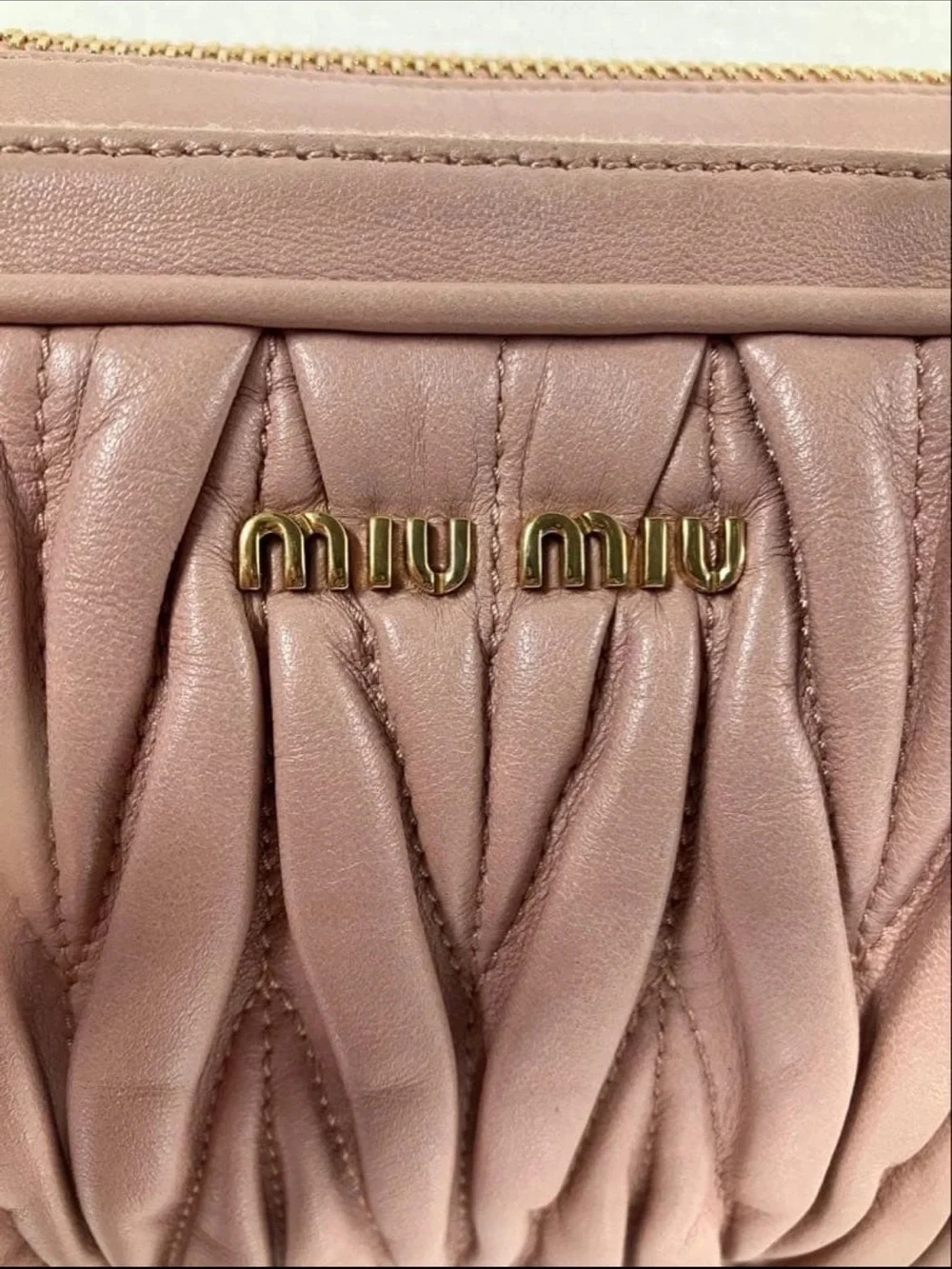 Miu Miu Pink Matelassé Leather Crossbody Bag